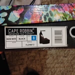 Cape Robbin Snow White Black Platform Wedge Heels - Size 8